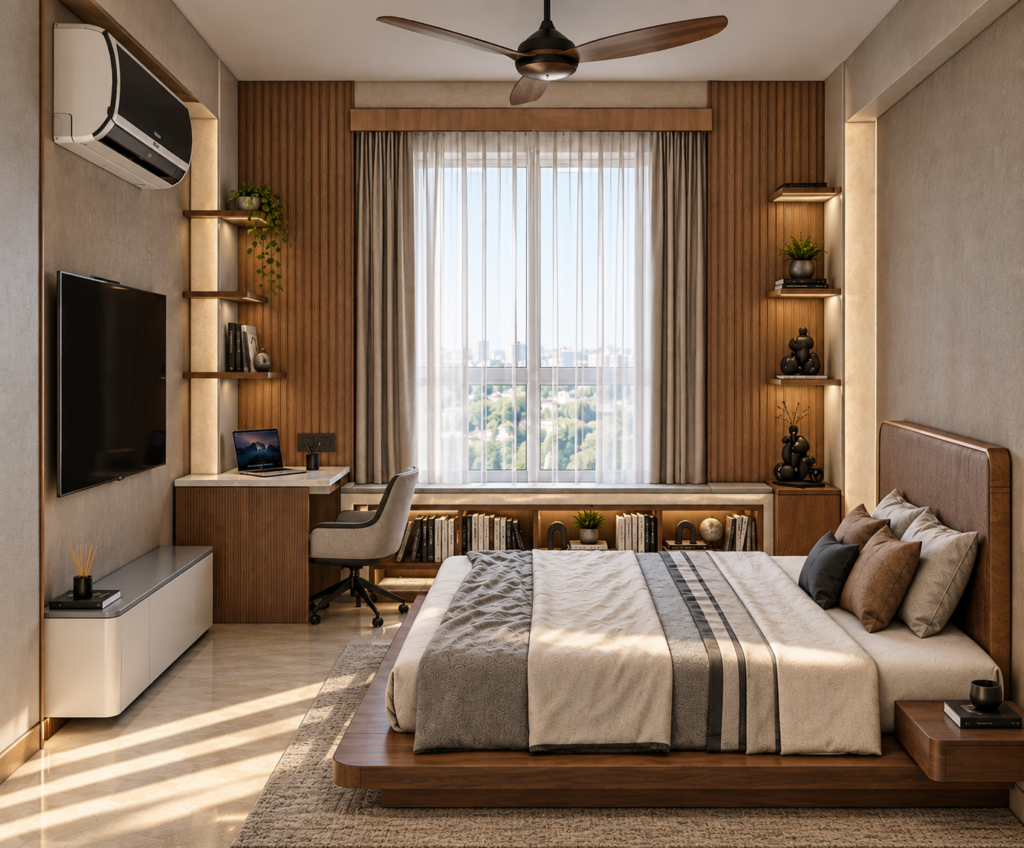Modern luxury bedroom interior design in Jaipur by DR Architect