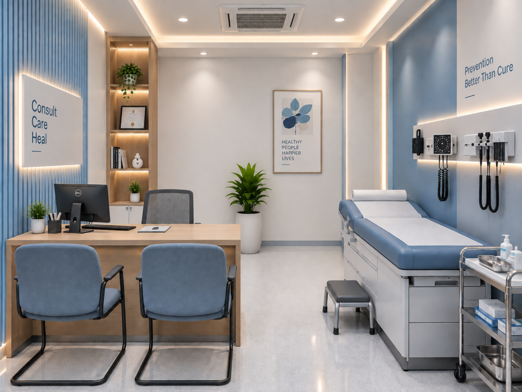 Modern hospital interior design in Kurgaon, Thane, Maharashtra by DR Architect